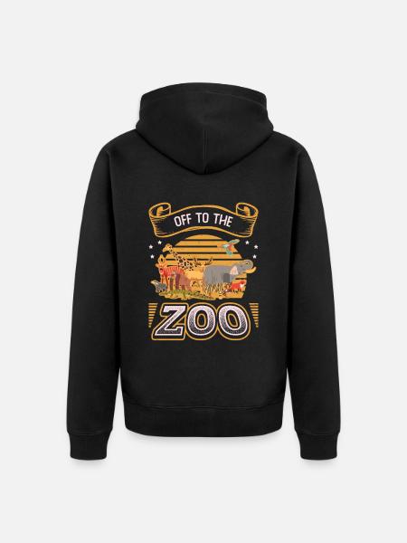 Off to the zoo - Unisex Premium Organic Zip Hoodie - black