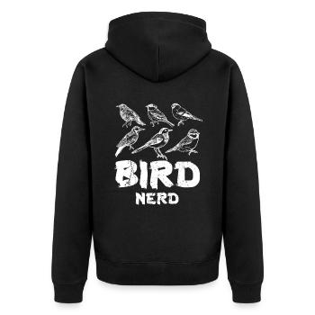 Observation des oiseaux Nerd - Veste à capuche bio Premium Unisexe - noir - Dos - Nico (187cm)