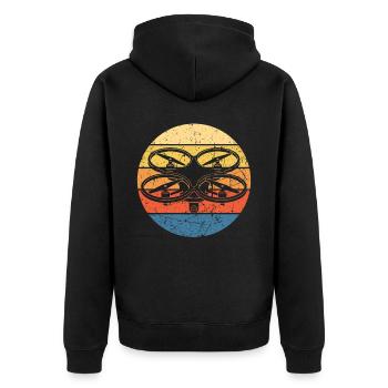 Drone Drone Pilot Drone Operator Quadcopter - Unisex Premium Organic Zip Hoodie - black - Back - Nico (187cm)