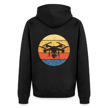 Drone Drone Pilot Drone Operator Quadcopter - Unisex Premium Organic Zip Hoodie - black - Back - Nico (187cm)