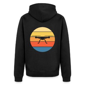 Drone Drone Pilote Drone Opérateur Quadcopter - Veste à capuche bio Premium Unisexe - noir - Dos - Nico (187cm)