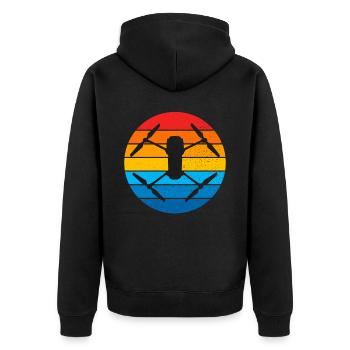 Drone Drone Pilot Drone Operator Quadcopter - Unisex Premium Organic Zip Hoodie - black - Back - Nico (187cm)