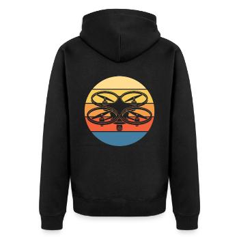 Drone Drone Pilote Drone Opérateur Quadcopter - Veste à capuche bio Premium Unisexe - noir - Dos - Nico (187cm)