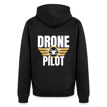 Drone Drone Pilote Drone Opérateur Quadcopter - Veste à capuche bio Premium Unisexe - noir - Dos - Nico (187cm)