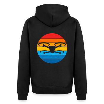 Drone Drone Pilot Drone Operator Quadcopter - Unisex Premium Organic Zip Hoodie - black - Back - Nico (187cm)