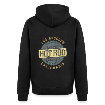 Bikers, motorcyclists - Unisex Premium Organic Zip Hoodie - black - Back - Nico (187cm)