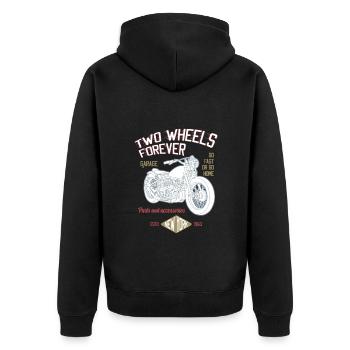 Bikers, motorcyclists - Unisex Premium Organic Zip Hoodie - black - Back - Nico (187cm)