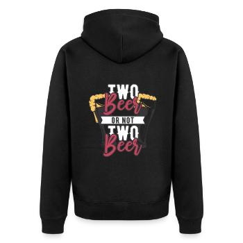 Beer - Unisex Premium Organic Zip Hoodie - black - Back - Nico (187cm)