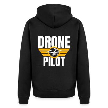 Drone Drone Pilote Drone Opérateur Quadcopter - Veste à capuche bio Premium Unisexe - noir - Dos - Nico (187cm)