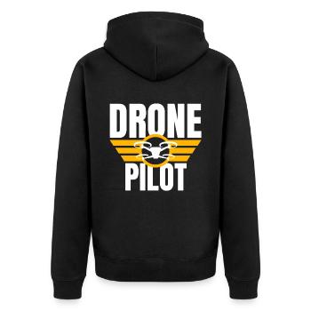 Drone Drone Pilot Drone Operator Quadcopter - Unisex Premium Organic Zip Hoodie - black - Back - Nico (187cm)