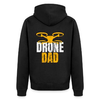 Drone Dad Drone Pilot Drone Operator - Unisex Premium Organic Zip Hoodie - black - Back - Nico (187cm)