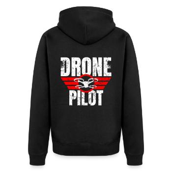 Drone Drone Pilot Drone Operator Quadcopter - Unisex Premium Organic Zip Hoodie - black - Back - Nico (187cm)