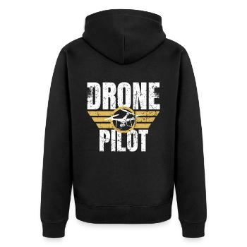 Drone Drone Pilot Drone Operator Quadcopter - Unisex Premium Organic Zip Hoodie - black - Back - Nico (187cm)