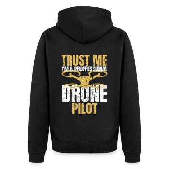 Drone Drone Pilote Drone Opérateur Quadcopter - Veste à capuche bio Premium Unisexe - noir - Dos - Nico (187cm)