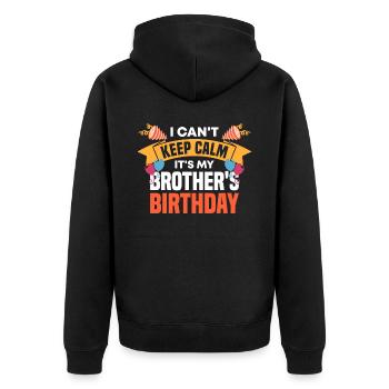 Geburtstag Bruders Geburtstagside Kindergeburtstag - Unisex Premium Bio Zip Hoodie - Schwarz - Hinten - Nico (187cm)