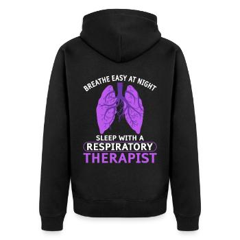Respiratory therapists Respiratory therapist Occupational therapists - Unisex Premium Organic Zip Hoodie - black - Back - Nico (187cm)