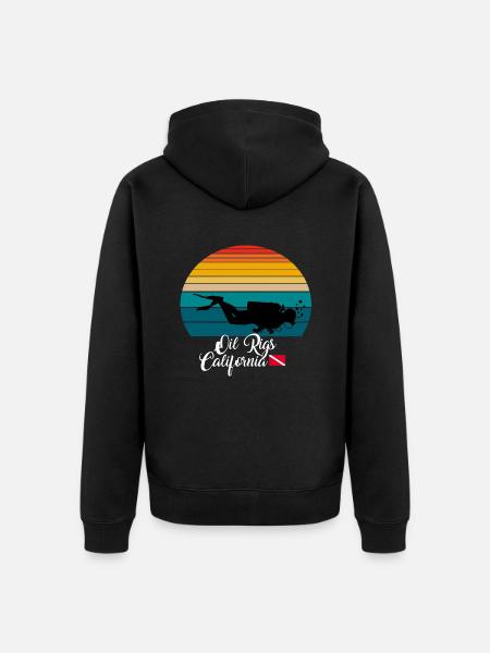 Oil Rigs California Diving - Unisex Premium Organic Zip Hoodie - black