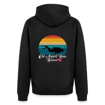 Old Airport Kona Hawaii Diving - Unisex Premium Bio Zip Hoodie - Schwarz - Hinten - Nico (187cm)