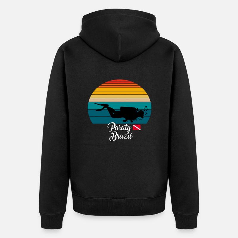 Paraty Brésil Plongée - Veste à capuche bio Premium Unisexe - noir