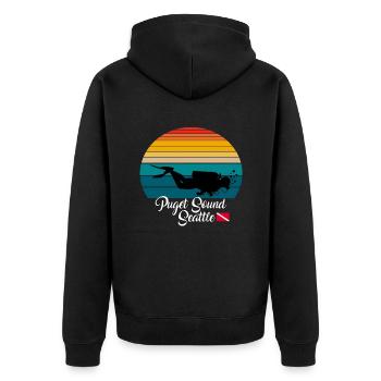 Puget Sound Seattle Plongée - Veste à capuche bio Premium Unisexe - noir - Dos - Nico (187cm)