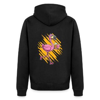Buveur de bière Flamingo - Veste à capuche bio Premium Unisexe - noir - Dos - Nico (187cm)