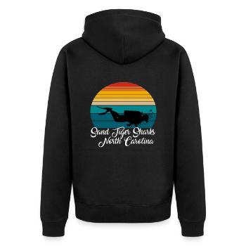 Sand Tiger Sharks North Carolina Diving - Unisex Premium Bio Zip Hoodie - Schwarz - Hinten - Nico (187cm)