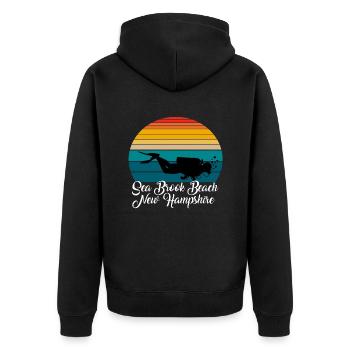 Sea Brook Beach New Hampshire Diving - Unisex Premium Organic Zip Hoodie - black - Back - Nico (187cm)