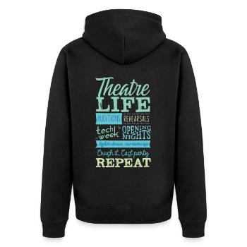 Theater Life Auditions Tech Week Soirées d’ouverture - Veste à capuche bio Premium Unisexe - noir - Dos - Nico (187cm)