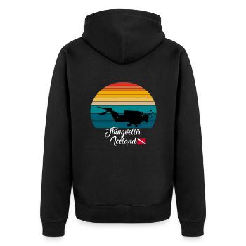Thingvellir Islande Plongée - Veste à capuche bio Premium Unisexe - noir - Dos - Nico (187cm)