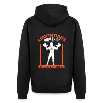 Musculation Musculation Fitness Renforcement musculaire - Veste à capuche bio Premium Unisexe - noir - Dos - Nico (187cm)