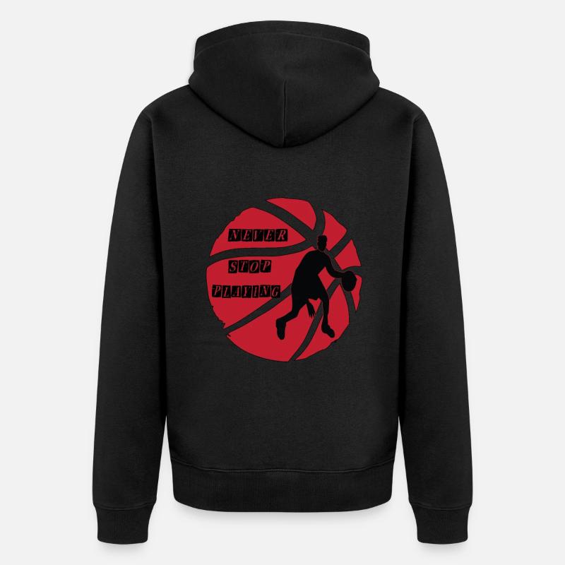 Basketteur basketteur hoop throw dunken - Veste à capuche bio Premium Unisexe - noir