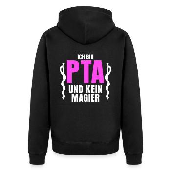 PTA Spruch Apothker Apotheke - Unisex Premium Bio Zip Hoodie - Schwarz - Hinten - Nico (187cm)