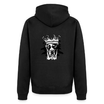 Grand chien danois portant une couronne - amoureux des chiens - Veste à capuche bio Premium Unisexe - noir - Dos - Nico (187cm)