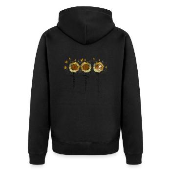 Peace Love Springer Spaniel - Hundeeltern - Unisex Premium Bio Zip Hoodie - Schwarz - Hinten - Nico (187cm)