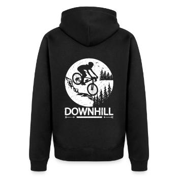Mountain Bike Bike Downhill Biker - Unisex Premium Organic Zip Hoodie - black - Back - Nico (187cm)