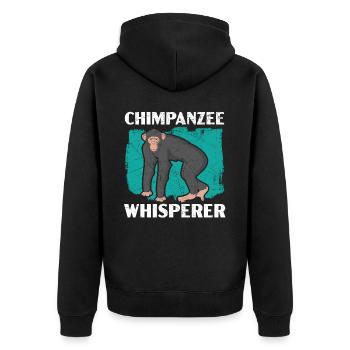 Chimpanzé Whisperer Singe Animal Zookeeper - Veste à capuche bio Premium Unisexe - noir - Dos - Nico (187cm)