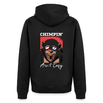 Chimpin' Ain’t Easy Monkey Zookeeper Chimpanzé - Veste à capuche bio Premium Unisexe - noir - Dos - Nico (187cm)