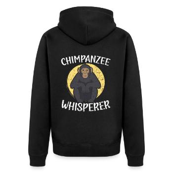 Chimpanzé Whisperer Singe Animal Zookeeper - Veste à capuche bio Premium Unisexe - noir - Dos - Nico (187cm)