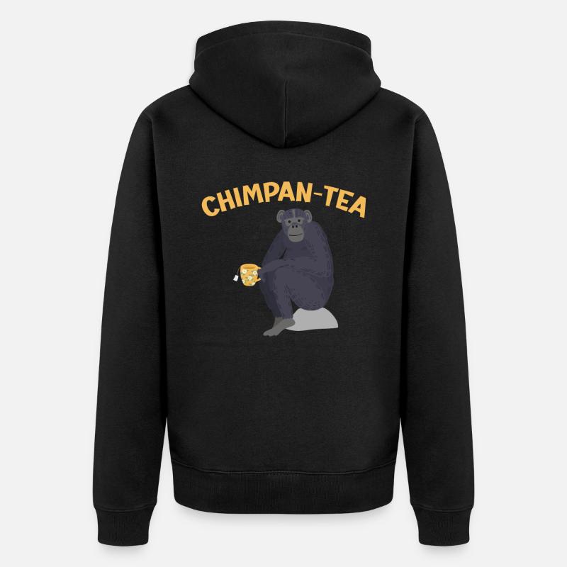 Schimpanse Schimpanse Affe Tierpfleger - Unisex Premium Bio Zip Hoodie - Schwarz