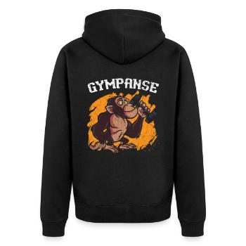Gympanse Chimpanzé Singe Animal Zookeeper - Veste à capuche bio Premium Unisexe - noir - Dos - Nico (187cm)