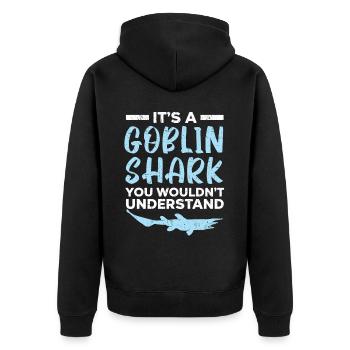 It's A Goblin Shark Thing You Wouldn't Understand - Unisex Premium Organic Zip Hoodie - black - Back - Nico (187cm)