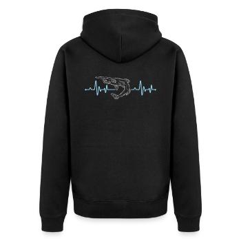 Goblin Hai Herzschlag Tier Marine Biologe - Unisex Premium Bio Zip Hoodie - Schwarz - Hinten - Nico (187cm)