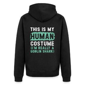 Ich bin wirklich ein Goblin Shark Animal Marine Biologe - Unisex Premium Bio Zip Hoodie - Schwarz - Hinten - Nico (187cm)