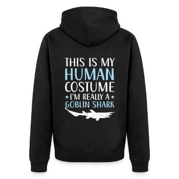 Ich bin wirklich ein Goblin Shark Animal Marine Biologe - Unisex Premium Bio Zip Hoodie - Schwarz - Hinten - Nico (187cm)