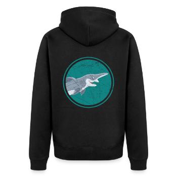 Goblin Shark Lover Sea Animal Marine Biologist - Unisex Premium Organic Zip Hoodie - black - Back - Nico (187cm)