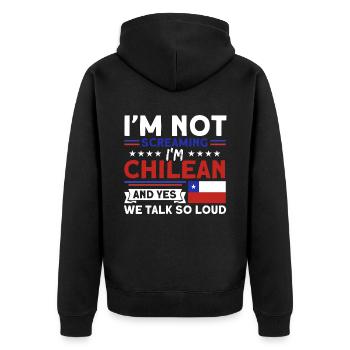 We talk so loud Chile souvenir - Unisex Premium Organic Zip Hoodie - black - Back - Nico (187cm)