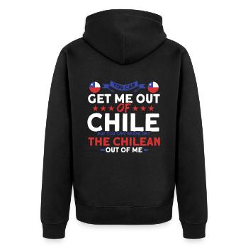 Chilean from me Chile Souvenir - Unisex Premium Organic Zip Hoodie - black - Back - Nico (187cm)