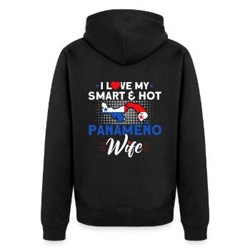 Hot Panameno Femme Panama Souvenir - Veste à capuche bio Premium Unisexe - noir - Dos - Nico (187cm)