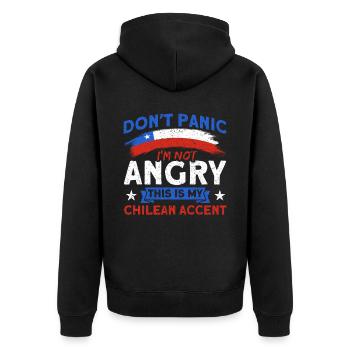 My Chilean Accent Chile Souvenir - Unisex Premium Organic Zip Hoodie - black - Back - Nico (187cm)