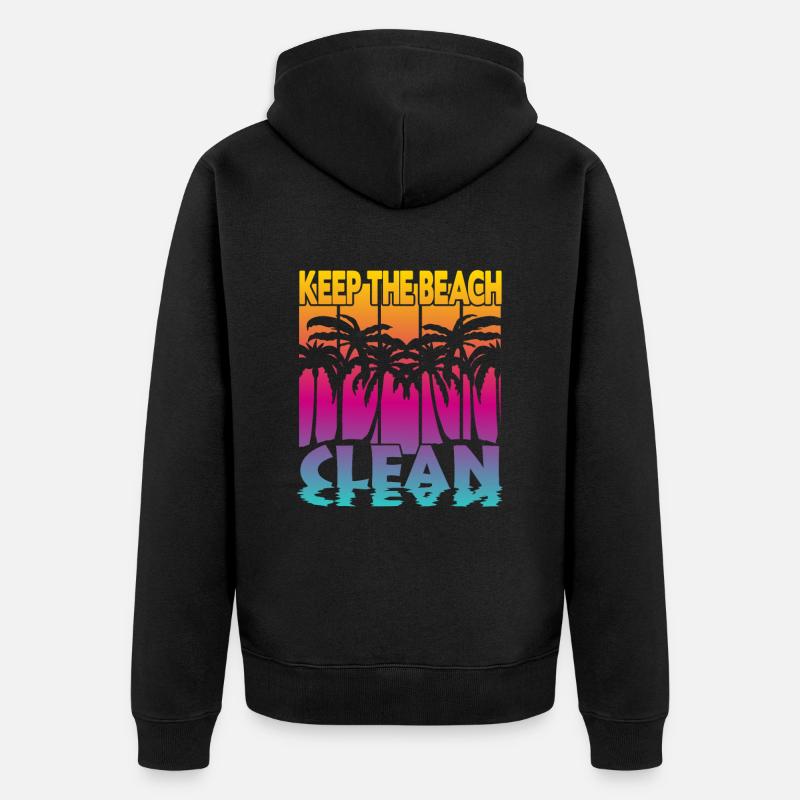 Keep the Beach clean - Unisex Premium Bio Zip Hoodie - Schwarz